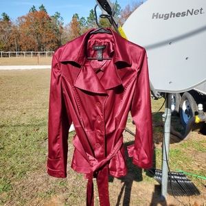 Satin finish trench coat